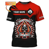 Life's Game Play Hard Poker Skull 3D Design T-Shirt, Poker Shirts, Gift For Poker Players