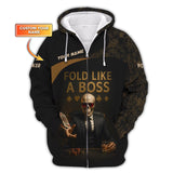 Fold Like A Boss Poker Shirt for Men, Custom Poker T Shirts, Gifts for Poker Players