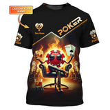 Fire-Whiskey with Poker Chip Boss T-Shirt, Poker Shirts for Men, Gift For Poker Players