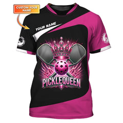 Maxcorners Custom Women's Pickleball Shirt – Dink Like a Girl Design with Fiery Paddle – Personalized Athletic Apparel for Pickleball Lovers