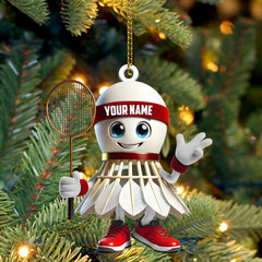 Maxcorners Badminton Christmas Ornament, Personalized Ornament 2D Flat LM2211