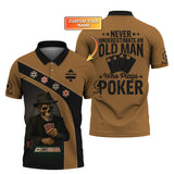 Custom Poker Shirts, Never Underestimate An Old Man Poker Chips T Shirt, Poker Gift for Lover