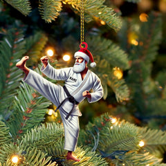 Maxcorners Karate Santa Ornament, Personalized Ornament 2D Flat LM2211