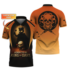 Maxcorners Born to be King of Dart Shirt, Custom Darts Polo Shirts, Darts Clothing LM0509