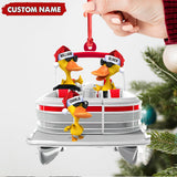 Maxcorners Personalized Funny Ducks Acrylic Christmas Ornament, Family Boat Xmas Gift for Friends & Hunters LM0411