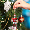Maxcorners Santa Soccer Player Ornament, Personalized Ornament 2D Flat LM2211