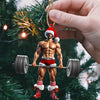 Maxcorners Weightlifter Santa Christmas Ornament, Personalized Ornament 2D Flat LM2211