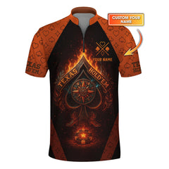 Maxcorners Texas Hold 'Em Shirt, Custom Poker Polo For Card Players, Gifts For Poker PlayerLM1009