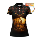Custom Name Cowboy Poker Polos, Texas Hold Em Shirts, Funny Poker T-Shirt For Men's
