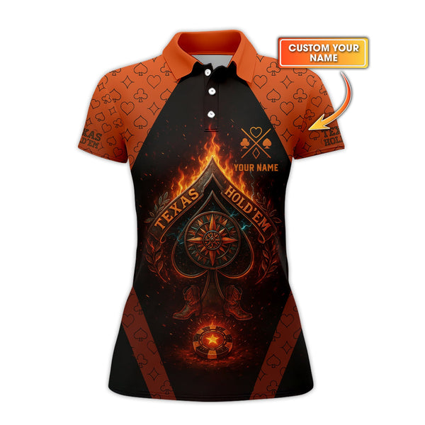 Texas Hold 'Em Shirt, Custom Poker Polo For Card Players, Gifts For Poker Player