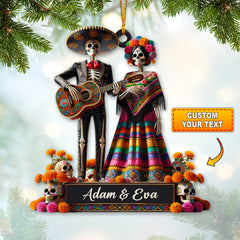 Maxcorners Custom Name Mexican Couple Ornament, Mexican Couple Christmas Gift 2D Flat LM2111