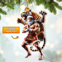 Maxcorners Custom Name Muay Thai Ornament, Christmas Gift for Muay Thai Lover 2D Flat LM2111
