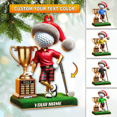 Maxcorners Custom Name and Year Golf Champion Ornament, Golf Lover Christmas Gift 2D Flat LM2111