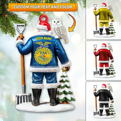 Maxcorners Custom Name FFA Ornament, Santa Farmer Christmas Ornament50 2D Flat LM2111