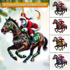 Maxcorners Custom Name and Number Horse Racing Ornament Ornament, Christmas Horse Racing Gift 2D Flat LM2211