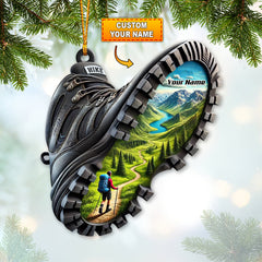 Maxcorners Custom Name Hiking Ornament, Hiking Lover Christmas Decoration 2D Flat LM2111
