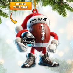 Maxcorners Custom Name Rugby Ornament, Rugby Lover Christmas Gift 2D Flat LM2211