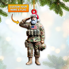 Maxcorners Custom Name U.S Veteran Ornament, U.S Veteran Christmas Gift 2D Flat LM2211