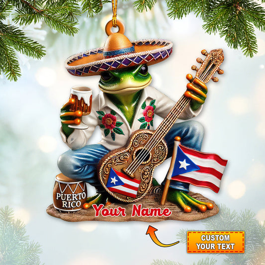 Maxcorners Custom Name Puerto Rico Ornament, Puerto Rico Christmas Gift 2D Flat LM2111