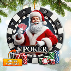 Maxcorners Custom Name Poker Ornament, Poker Christmas Gift 2D Flat LM2111