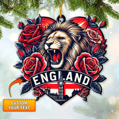 Maxcorners Custom Name England Ornament, Christmas Gift for England Lover 2D Flat LM2211