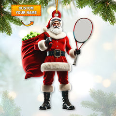 Maxcorners Custom Name Tennis Santa Ornament, Tennis Christmas Gift 2D Flat LM2111
