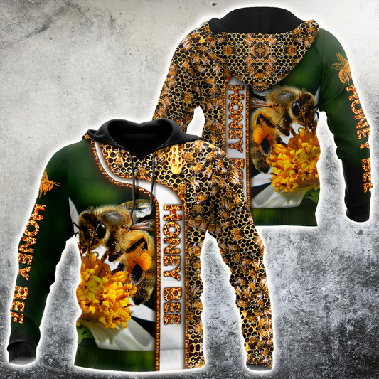 Maxcorners Premium Unisex All Over Printed Honey Bee Shirts LM1304