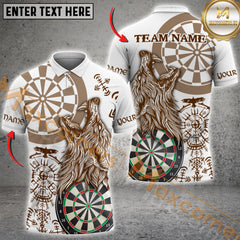Maxcorners Darts Wolf Viking Style Multicolor Option Customized Name, Team Name 3D Shirt