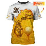 Maxcorners Personalized Golf Shirt, Golf And Beer Shirt For Golfer, Crazy Golf Shirt For Beer Lover, Golf Gift For Men