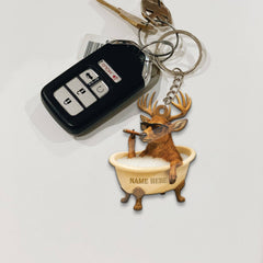 Maxcorners Personalized Funny Deer Bathtub Ornament, Cool Buck Relaxing Christmas Decor, Unique Gag Gift for Hunters and Men LM0411