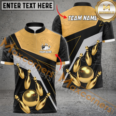Maxcorners Premium Bowling Jersey Multicolor Customized Name, Team Name 3D Polo Shirt
