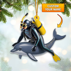 Maxcorners Diving Lover, Home Decor, Christmas Ornament, Personalized Ornament1 2D Flat LM2111
