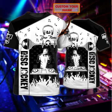 Maxcorners DJ BnW Personalized 3D All Over Printed Shirt