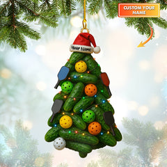 Maxcorners Personalized Pickleball Ornament, Funny Pickleball Christmas Tree With Paddles And Balls, Gift For Pickleball Lover