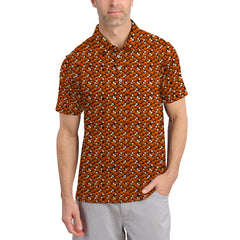 Maxcorners Pumpkin Pattern Golf Shirt, Halloween Golf Shirt For Golfes, Crazy Golf Shirt For Golf Lover