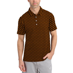 Maxcorners Golf & Bourbon Pattern Golf Shirt, Bourbon Golf Shirt For Men, Funny Men Golf Gift, Bourbon Golf Shirt For Golfers