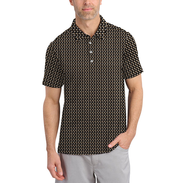Maxcorners Funny Dachshund Golf Shirt For Men, Pattern Golf Shirt, Halloween Golf Shirt For Golfer