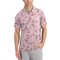 Maxcorners We Wear Pink In October Shirt For Golfer, Pattern Golf Shirt, Breast Cancer Golf Shirt For Women