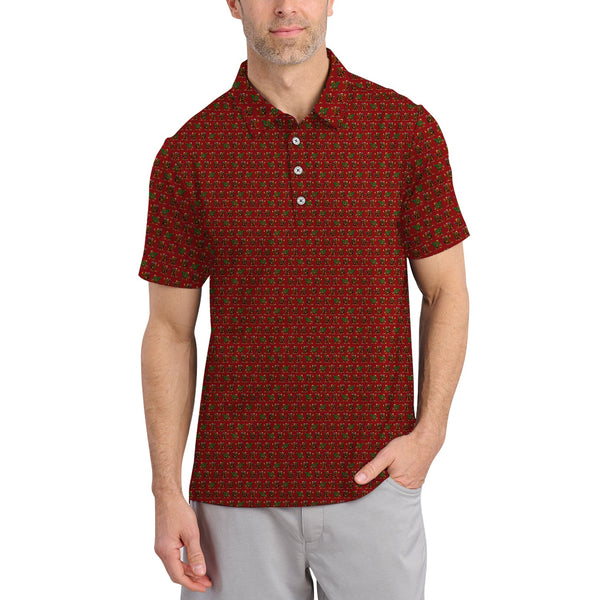 Maxcorners Funny Pattern Golf Shirt For Men, Bigfoot Golf Shirt, Christmas Golf Shirt For Golfer