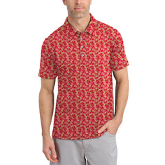 Maxcorners Azalea Golf Shirt, Pattern Golf Shirt, Golf Gift For Golfers