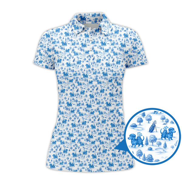 Maxcorners Dachshund Golf Shirt For Golfer, Pattern Golf Shirt, Dog Golf Shirt, Funny Golf Shirt For Men