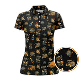 Maxcorners Bourbon Whiskey & Golf Polos, Funny Pattern Golf Shirt, Golf Gift For Men's