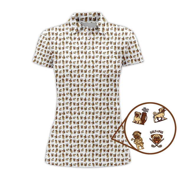 Maxcorners Pattern Golf Shirt For Men, Crazy Pug Golf Shirt, Dog Golf Shirt For Golfer