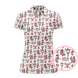 Maxcorners Let’s Go Girls Golf Pattern Shirt, Western Cowgirl Golf Polos For Golfers, Funny Golf Shirts For Women's