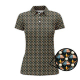 Maxcorners American Flag Eagle And Golf Ball Pattern Golf Polos, USA Golf Shirt, Crazy Golf Shirt For Men