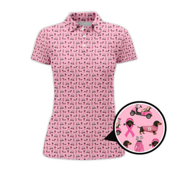 Maxcorners Breast Cancer Golf Shirt, Dachshund Golf Shirt, Pattern Golf Shirt For Golfer