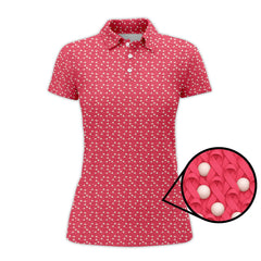 Maxcorners Pink Golf Shirt, Breast Cancer Golf Shirt For Golfer, Pattern Golf Shirt