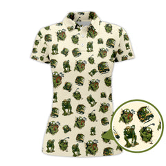 Maxcorners Halloween Golf Shirt For Golfer, Pattern Golf Shirt, Funny Zombie Golf Polo For Men