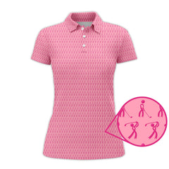 Maxcorners Pattern Golf Shirt, Breast Cancer Golf Shirt For Golfer, Crazy Golf Shirt For Men
