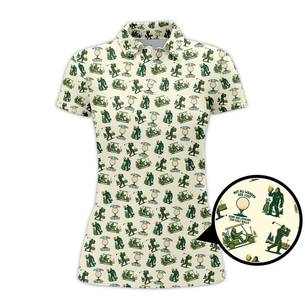 Maxcorners Bigfoot Golf Shirt For Men, Funny Golf Shirts, Pattern Golf Gift For Golfers
